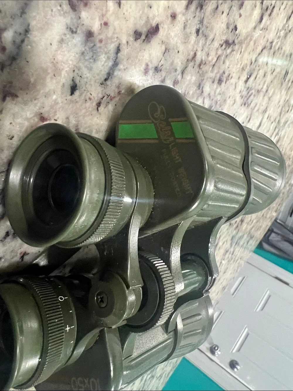 Green 10x50 Wide Angle Binoculars - Compact Outdoor Optics